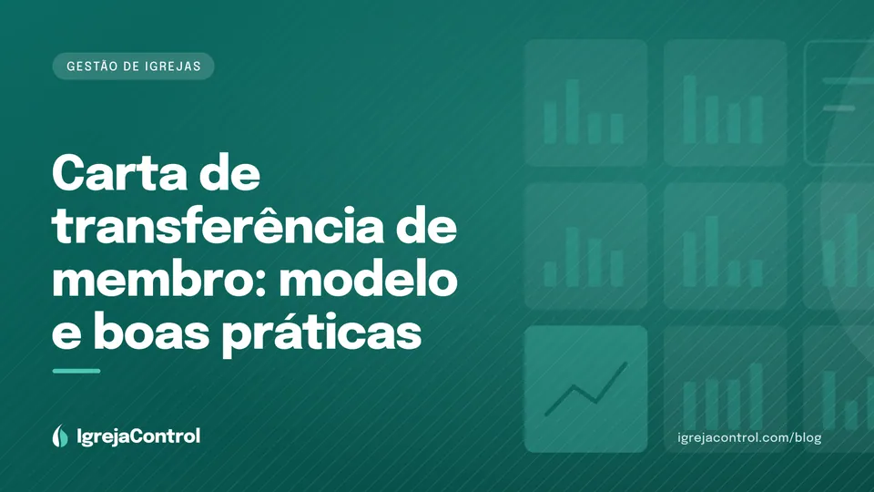 Capa do artigo sobre carta de transferência de membro, com título e ilustração abstrata de gestão em verde-petróleo