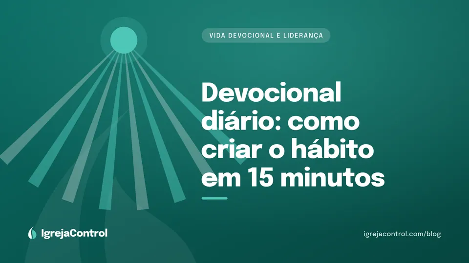 Capa do artigo sobre como fazer devocional diário, com título e ilustração abstrata de vida devocional em verde-petróleo