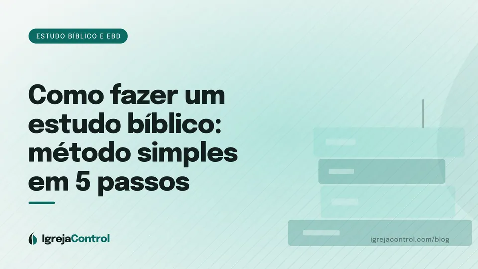 Capa do artigo sobre como fazer estudo bíblico, com título e ilustração de Bíblia aberta e caderno em verde-petróleo