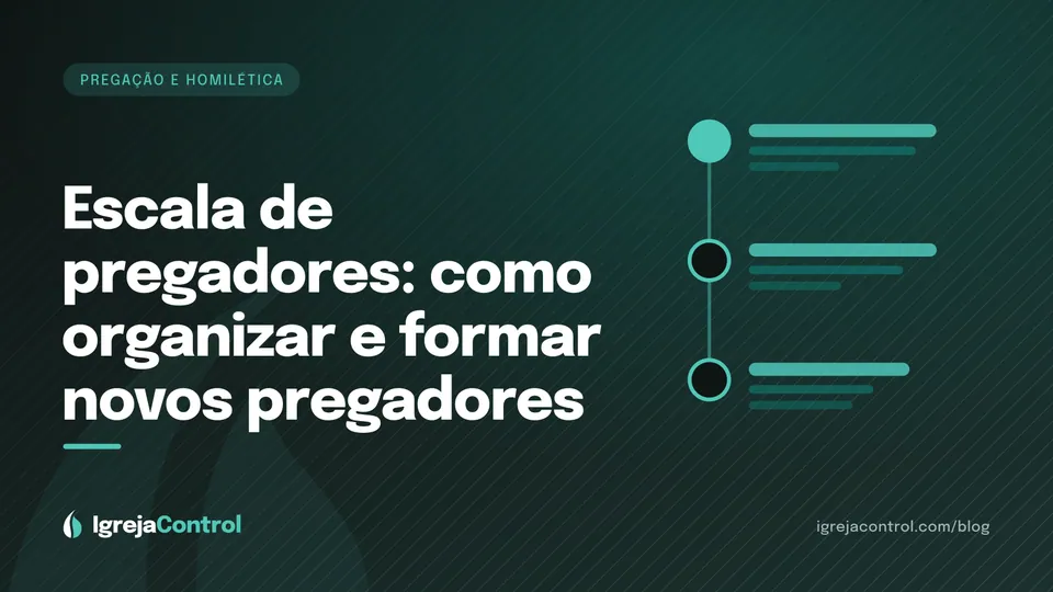 Capa do artigo sobre escala de pregação e formação de pregadores, com título e ilustração abstrata em verde-petróleo