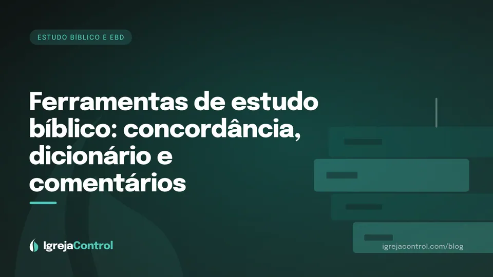 Capa do artigo sobre ferramentas de estudo bíblico, com título e ilustração abstrata ligada ao estudo da Bíblia em verde-petróleo