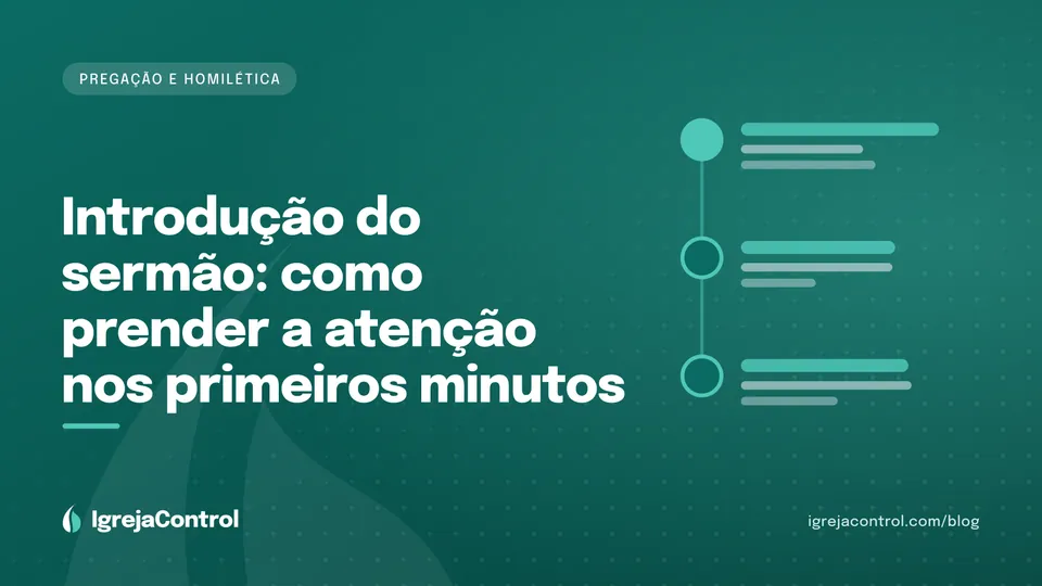 Capa do artigo sobre introdução do sermão, com título e ilustração abstrata ligada à pregação em verde-petróleo