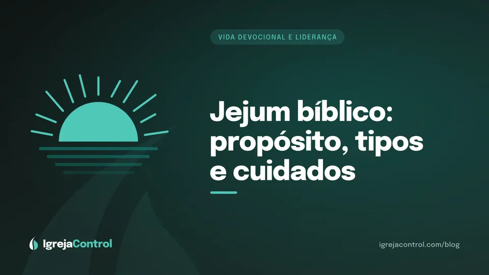 Capa do artigo sobre jejum bíblico, com título e ilustração abstrata de vida devocional em verde-petróleo