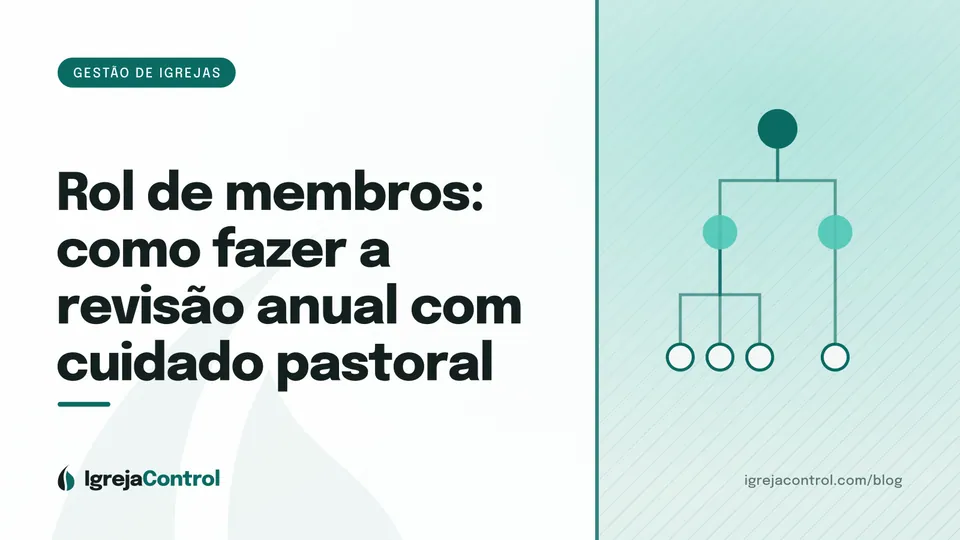 Capa do artigo sobre revisão anual do rol de membros, com título e ilustração abstrata de gestão em verde-petróleo
