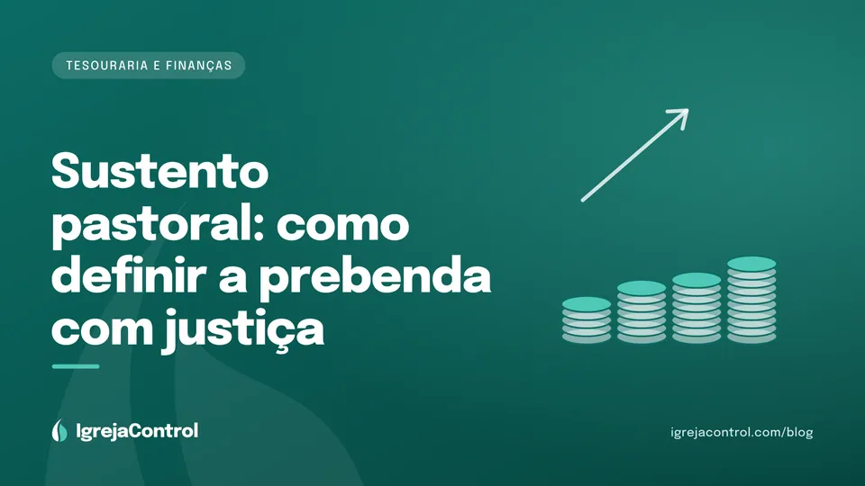 Capa do artigo sobre prebenda pastoral e sustento do pastor, com título e ilustração de gráficos financeiros em verde-petróleo