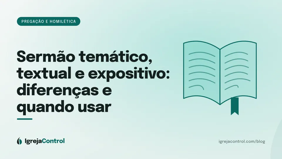 Capa do artigo sobre tipos de sermão, com título e ilustração abstrata ligada à pregação em verde-petróleo